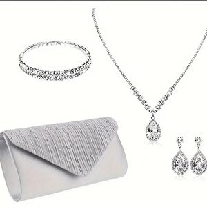 Elegant Rhinestone Evening Bag set